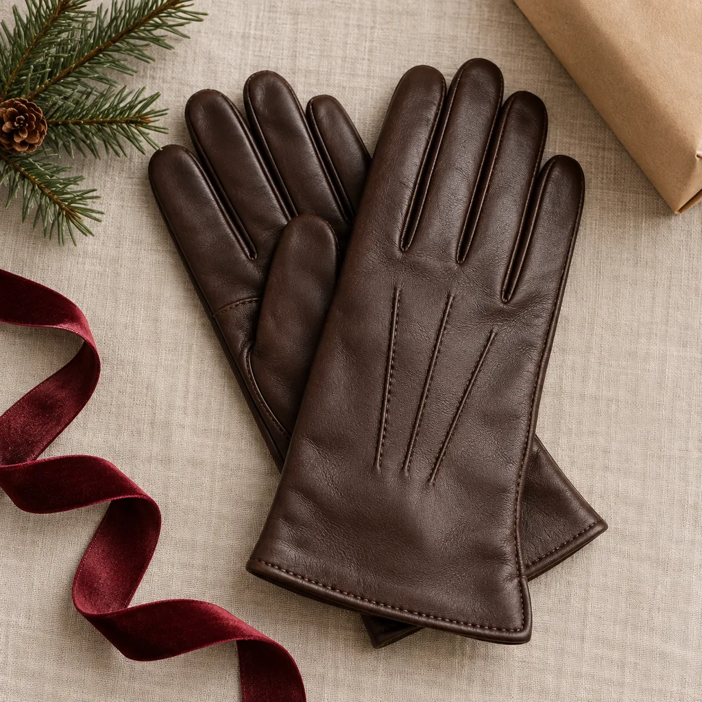 Representative photo-style image of elegant leather dress gloves — generated, not a specific product