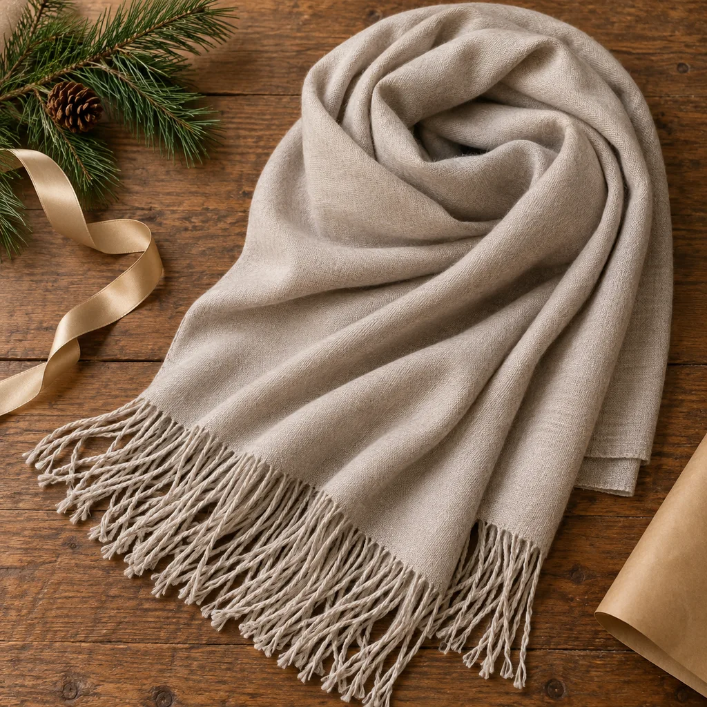 Representative photo-style image of elegant pashmina style shawl — generated, not a specific product