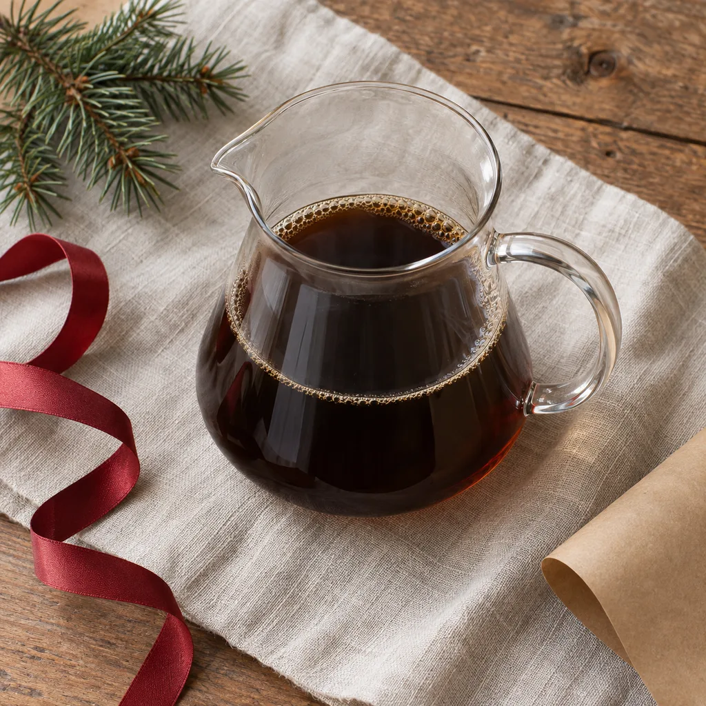 Representative photo-style image of elegant pour-over coffee server — generated, not a specific product