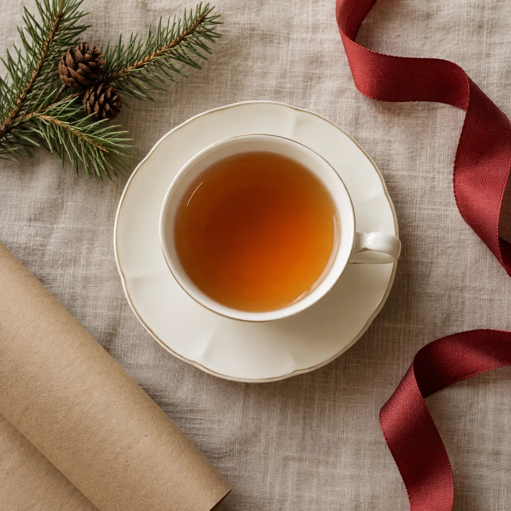 Representative photo-style image of elegant tea cup and saucer — generated, not a specific product