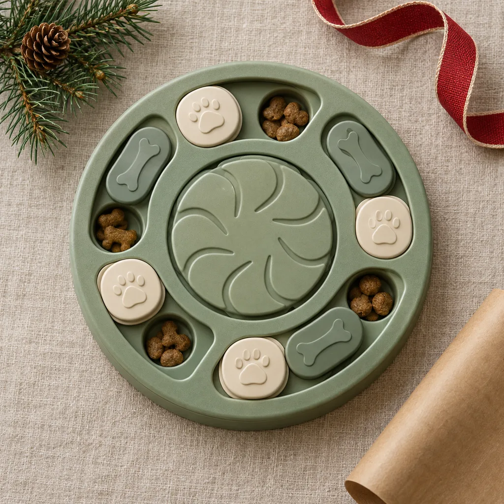 Representative photo-style image of engaging dog puzzle toy — generated, not a specific product