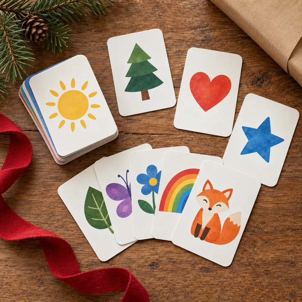 Representative photo-style image of engaging quick play family card game — generated, not a specific product