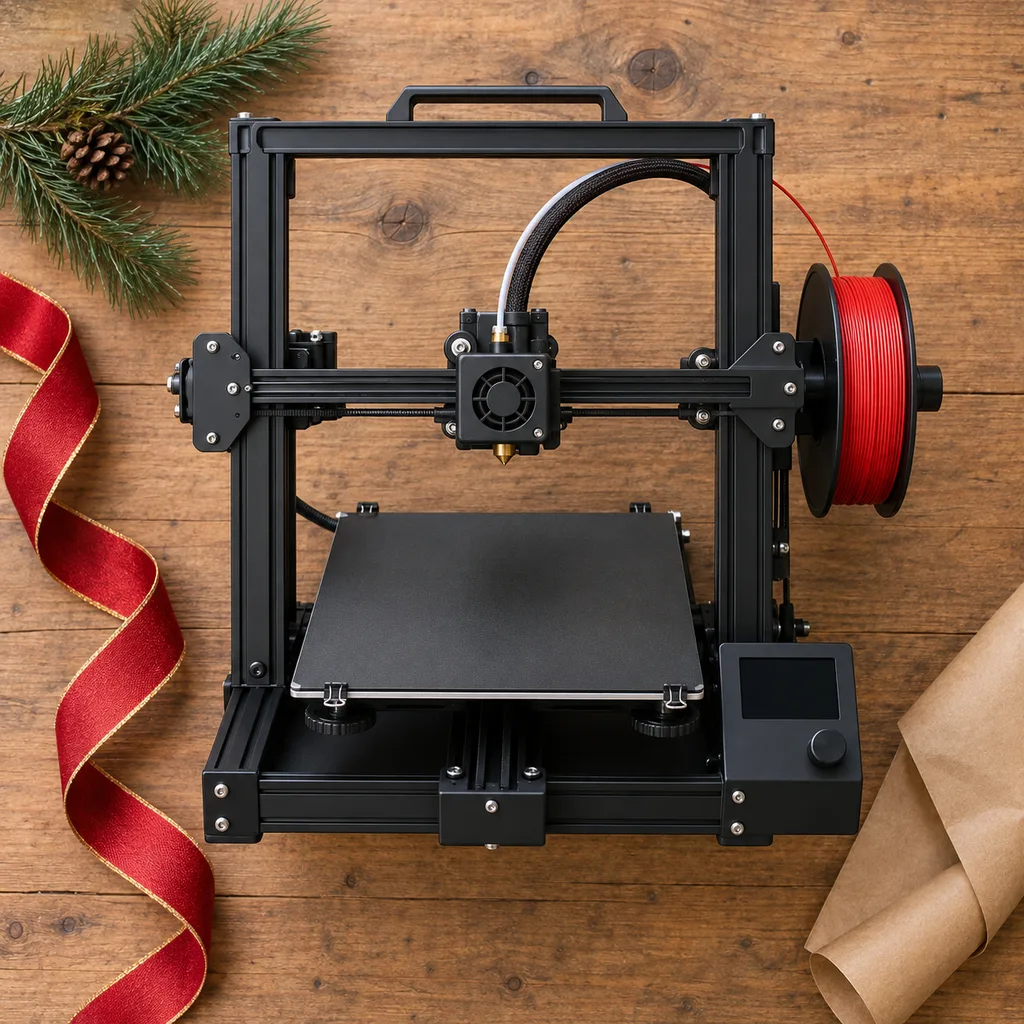 Representative photo-style image of entry-level fdm 3d printer — generated, not a specific product
