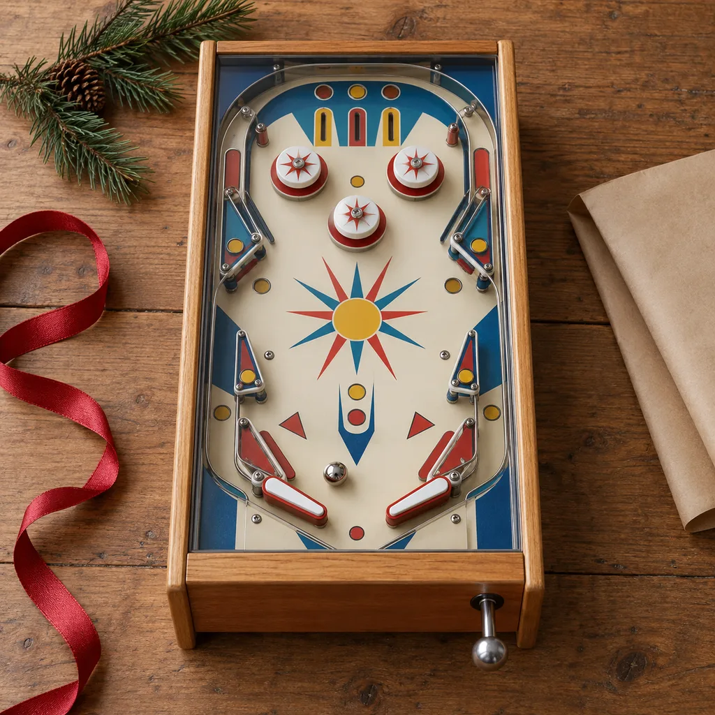 Representative photo-style image of entry-level pinball machine — generated, not a specific product