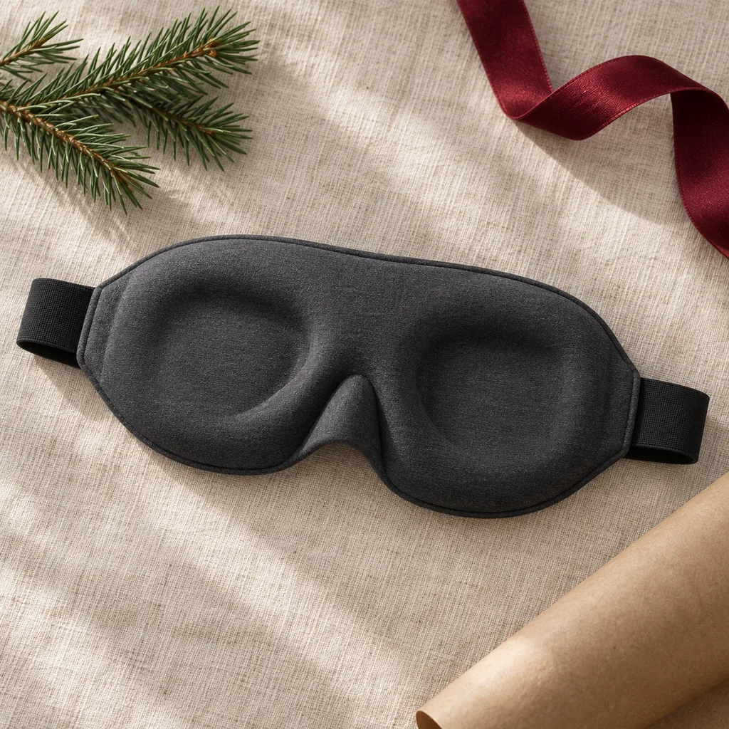 Representative photo-style image of ergonomic contoured sleep mask — generated, not a specific product