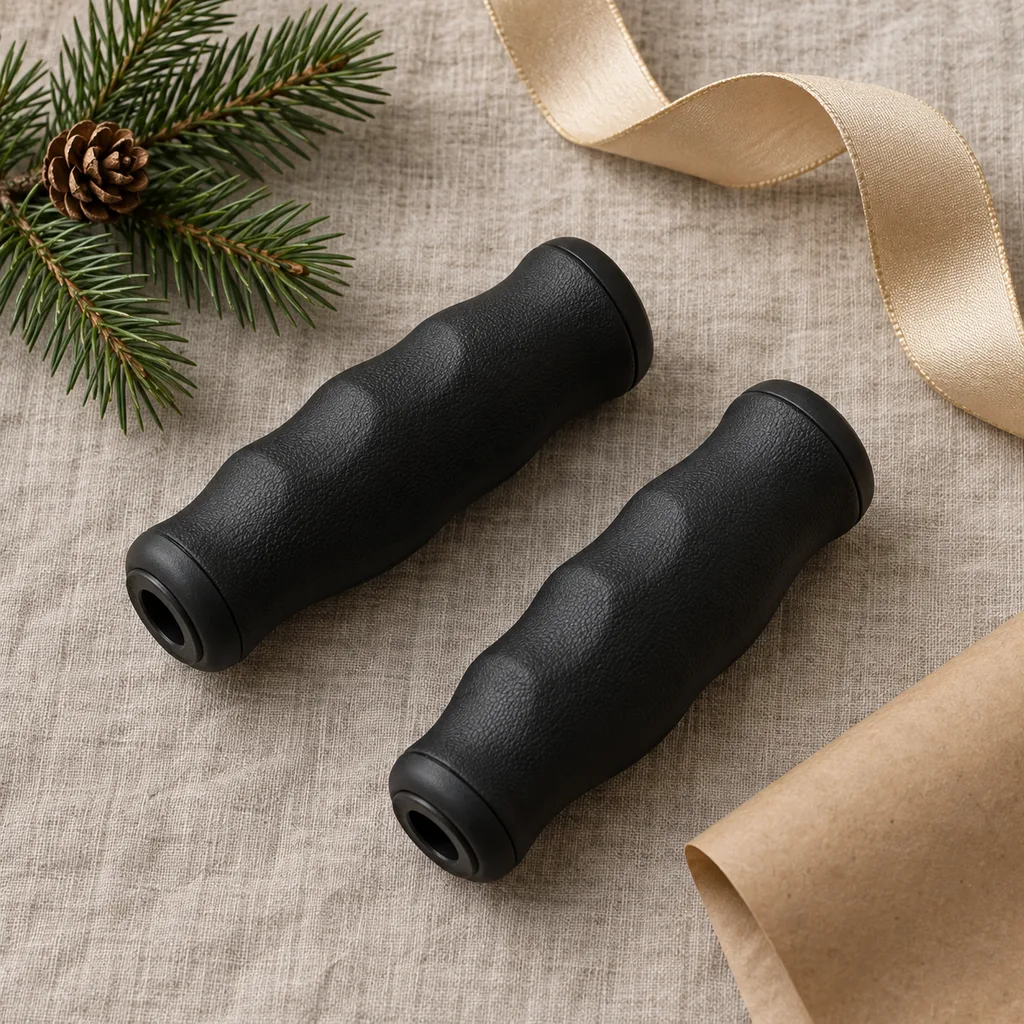 Representative photo-style image of ergonomic foosball handle grips — generated, not a specific product