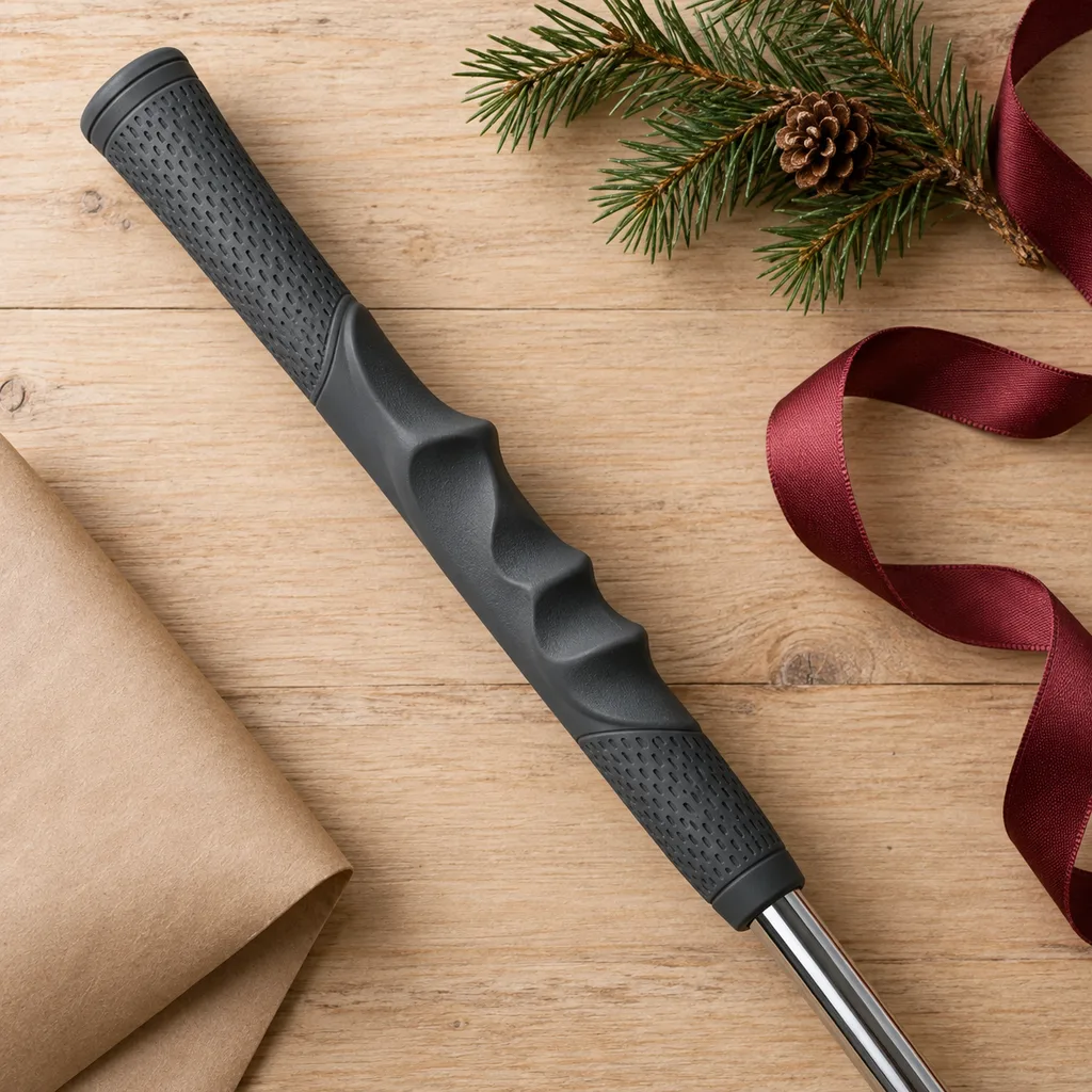 Representative photo-style image of golf grip training aid — generated, not a specific product
