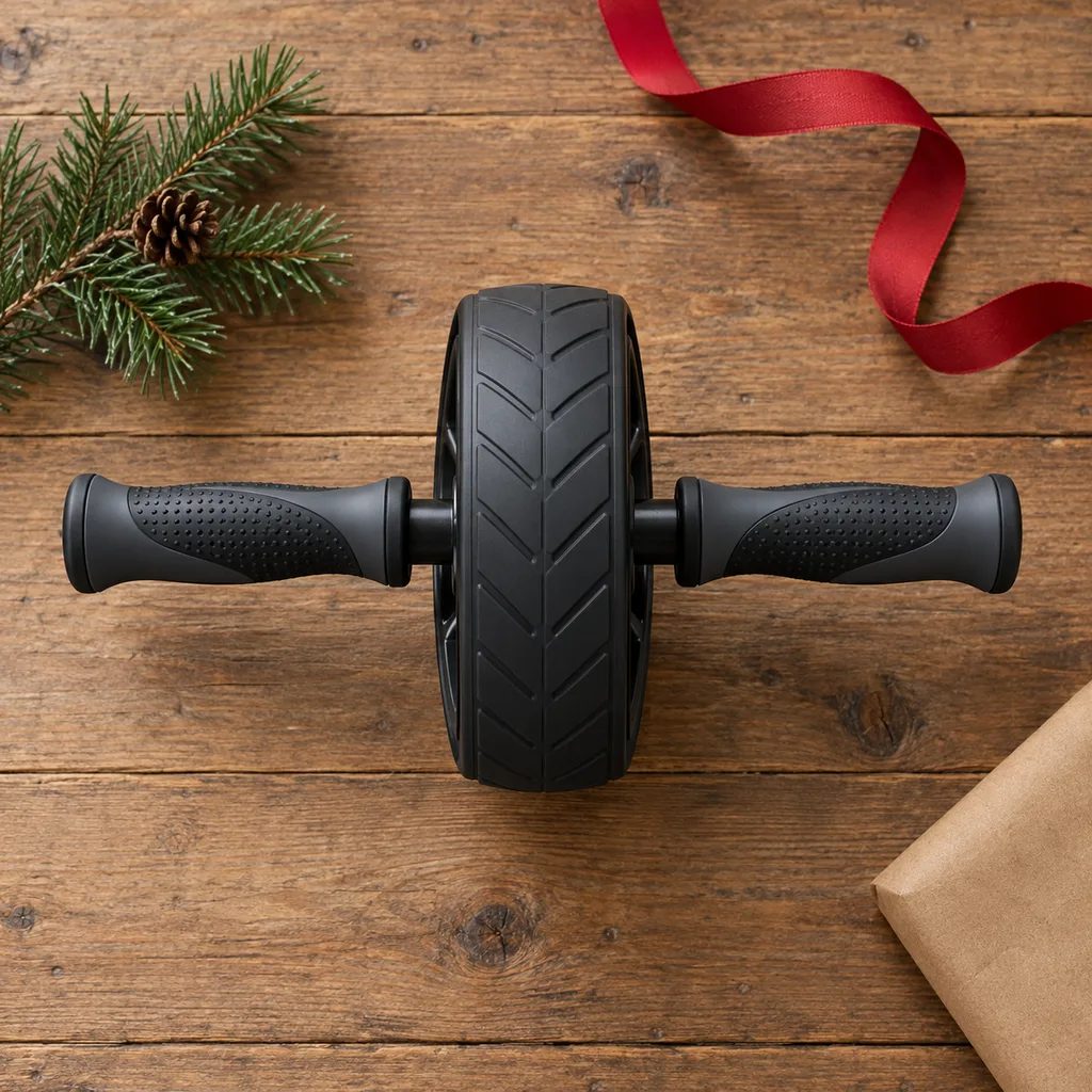 Representative photo-style image of ergonomic grip abdominal wheel — generated, not a specific product