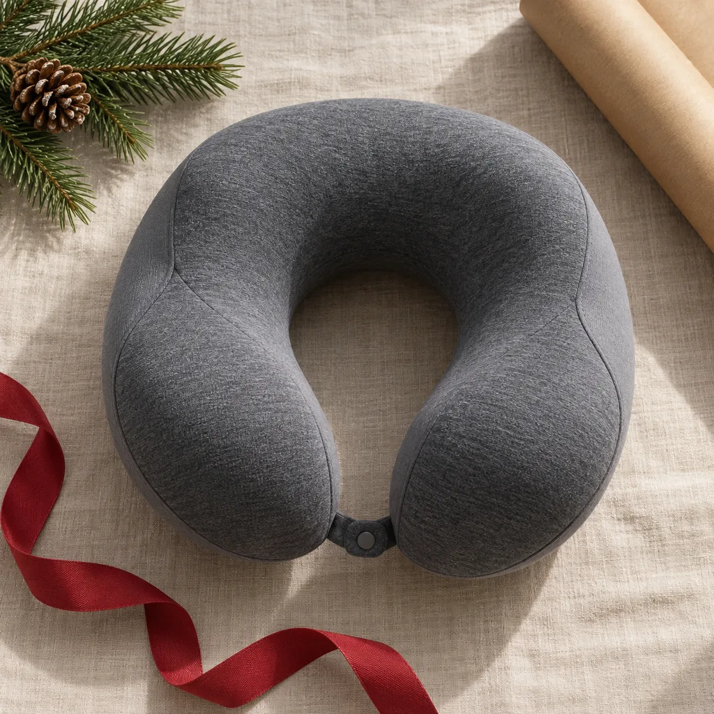 Representative photo-style image of ergonomic travel pillow — generated, not a specific product