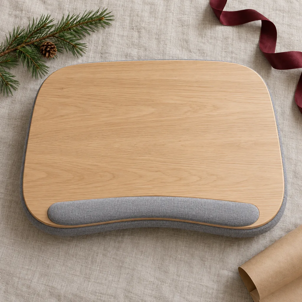 Representative photo-style image of ergonomic lap desk — generated, not a specific product