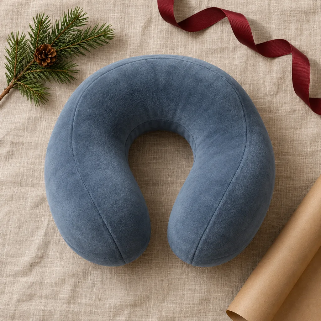 Representative photo-style image of ergonomic travel neck pillow — generated, not a specific product