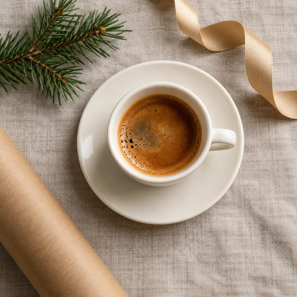 Representative photo-style image of espresso cup and saucer set — generated, not a specific product