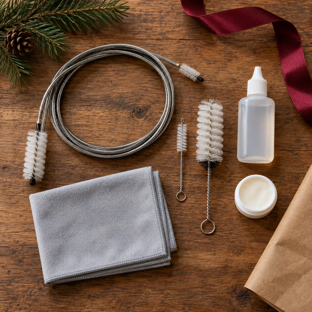 Representative photo-style image of essential brass cleaning kit — generated, not a specific product