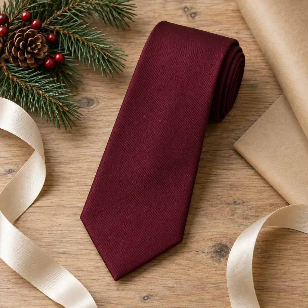 Representative photo-style image of essential solid colour necktie — generated, not a specific product