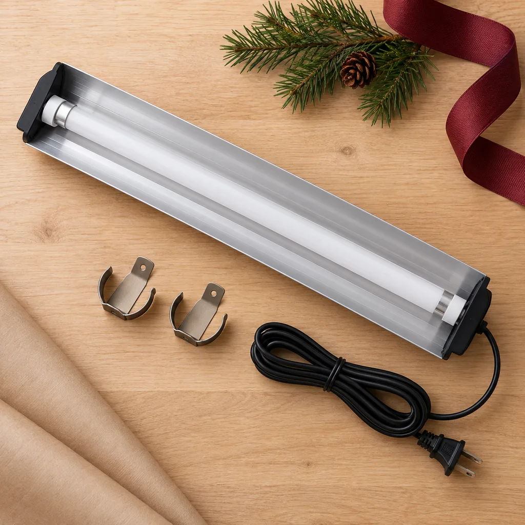 Representative photo-style image of essential uvb lighting kit — generated, not a specific product