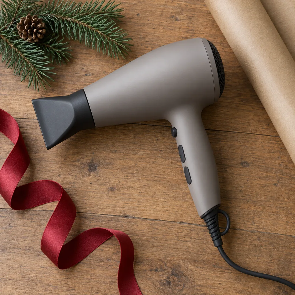 Representative photo-style image of everyday versatile hair dryer — generated, not a specific product