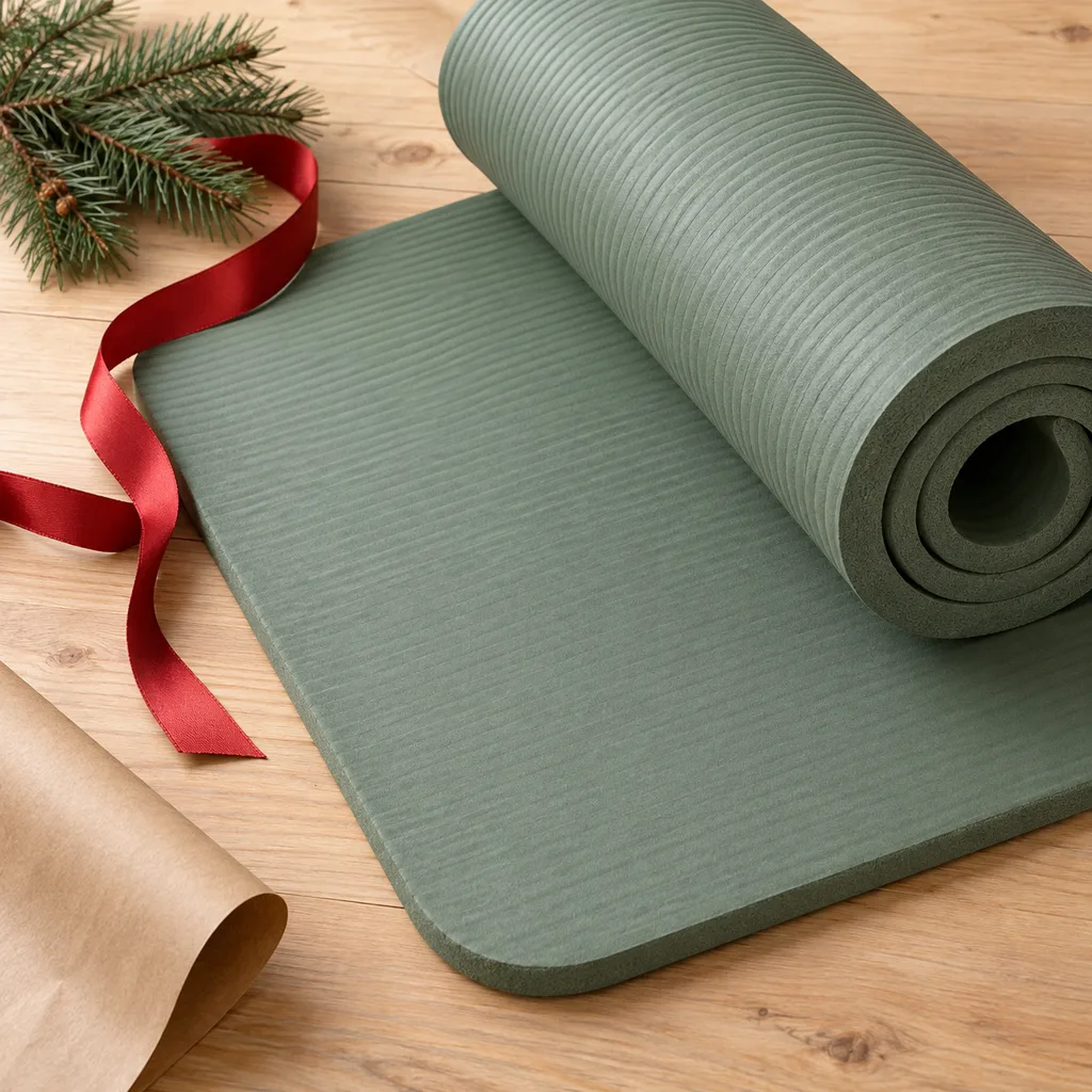 Representative photo-style image of extra-thick pilates and floor mat — generated, not a specific product