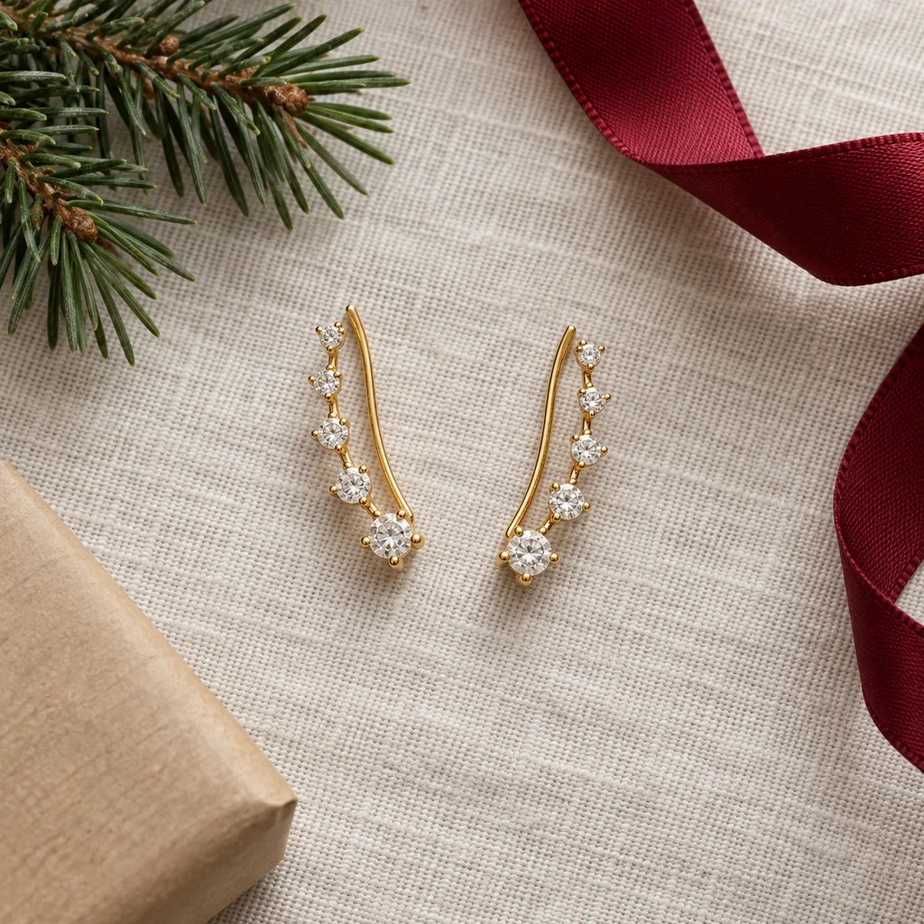 Representative photo-style image of ear climber earrings — generated, not a specific product
