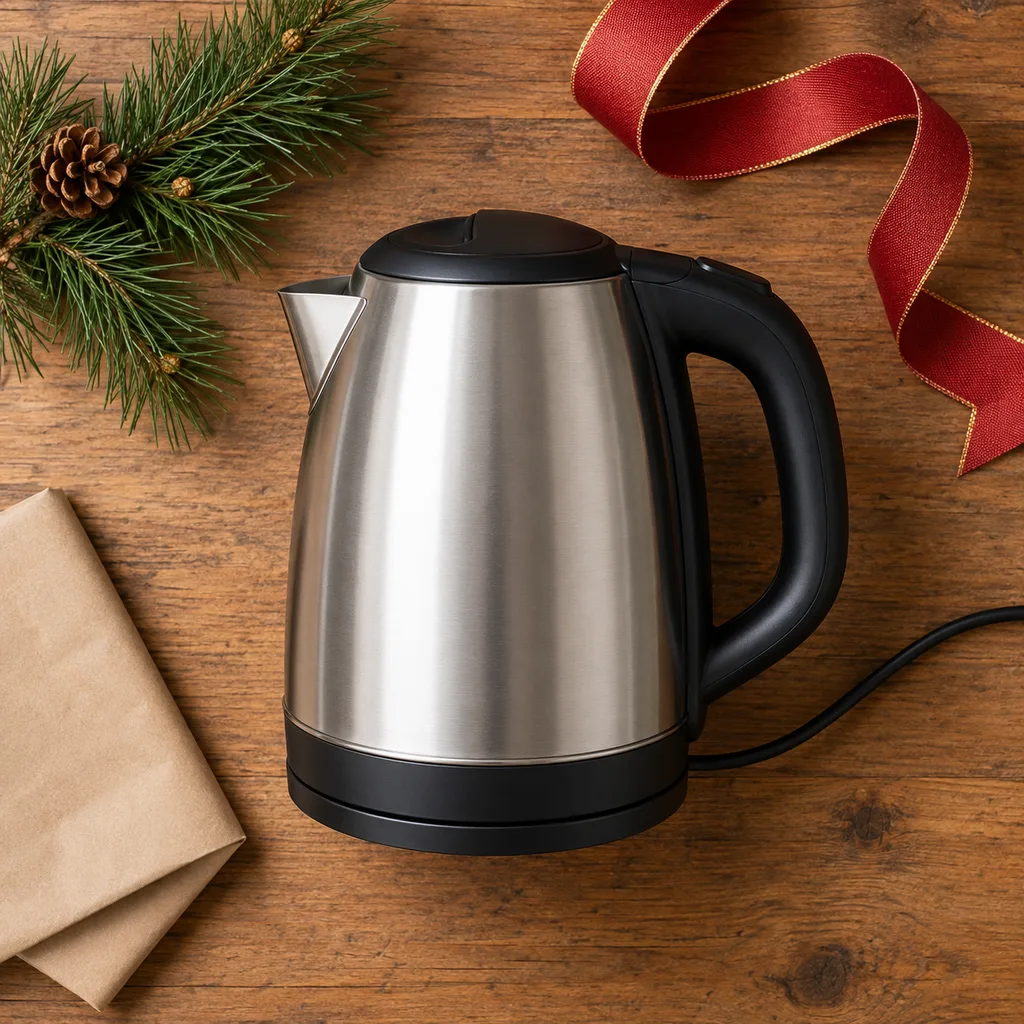 Representative photo-style image of fast boiling electric water kettle — generated, not a specific product