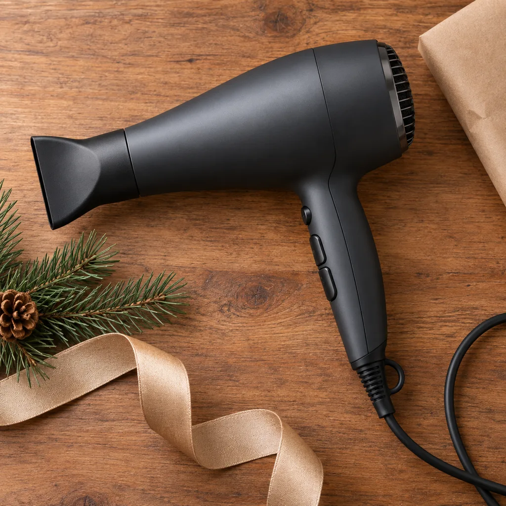 Representative photo-style image of fast-drying tourmaline hair dryer — generated, not a specific product