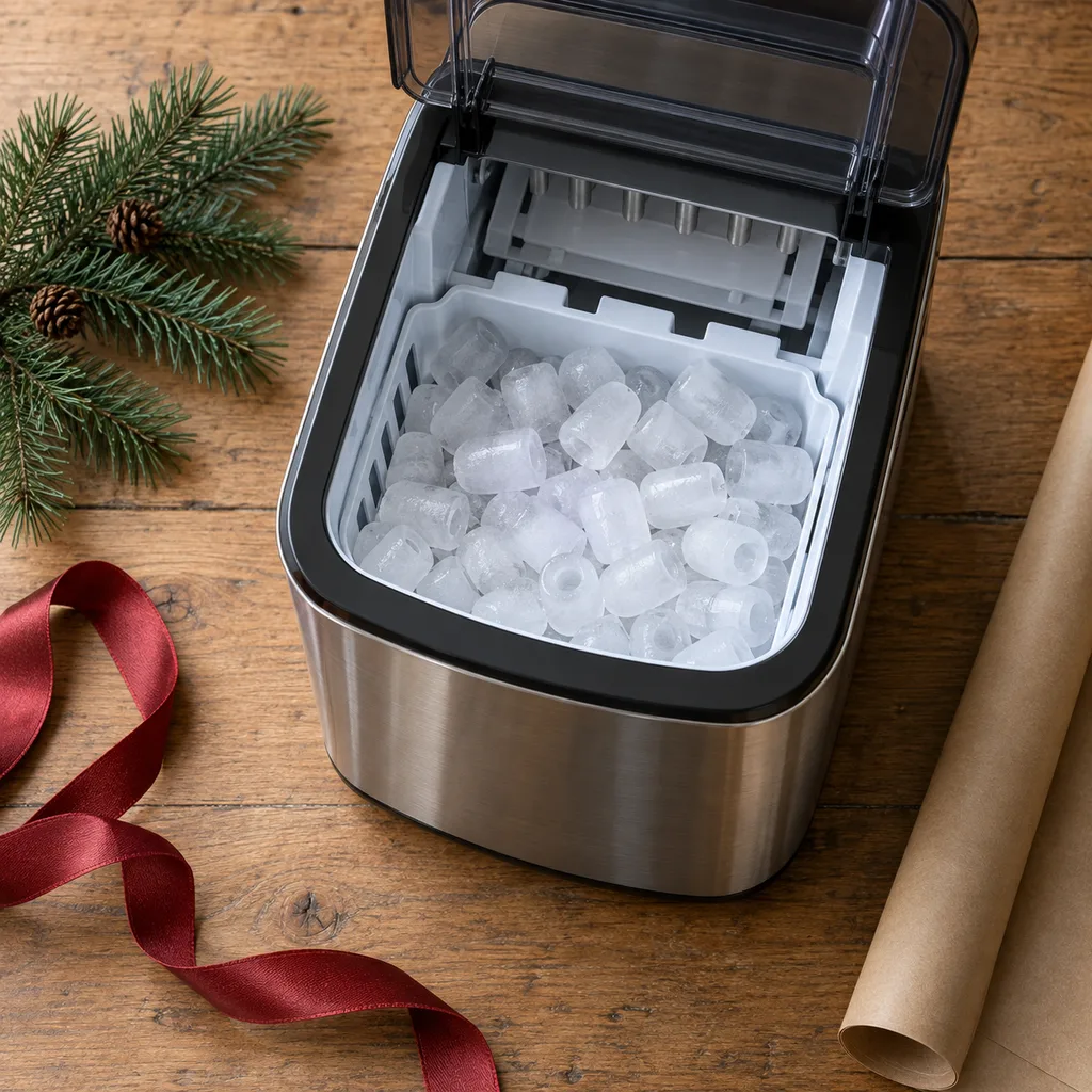 Representative photo-style image of fast production home ice maker — generated, not a specific product