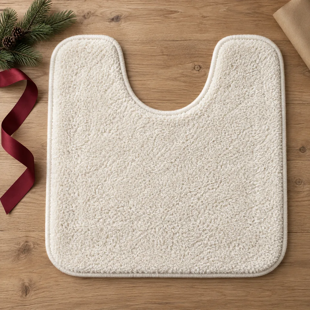 Representative photo-style image of fitted contour toilet mat — generated, not a specific product
