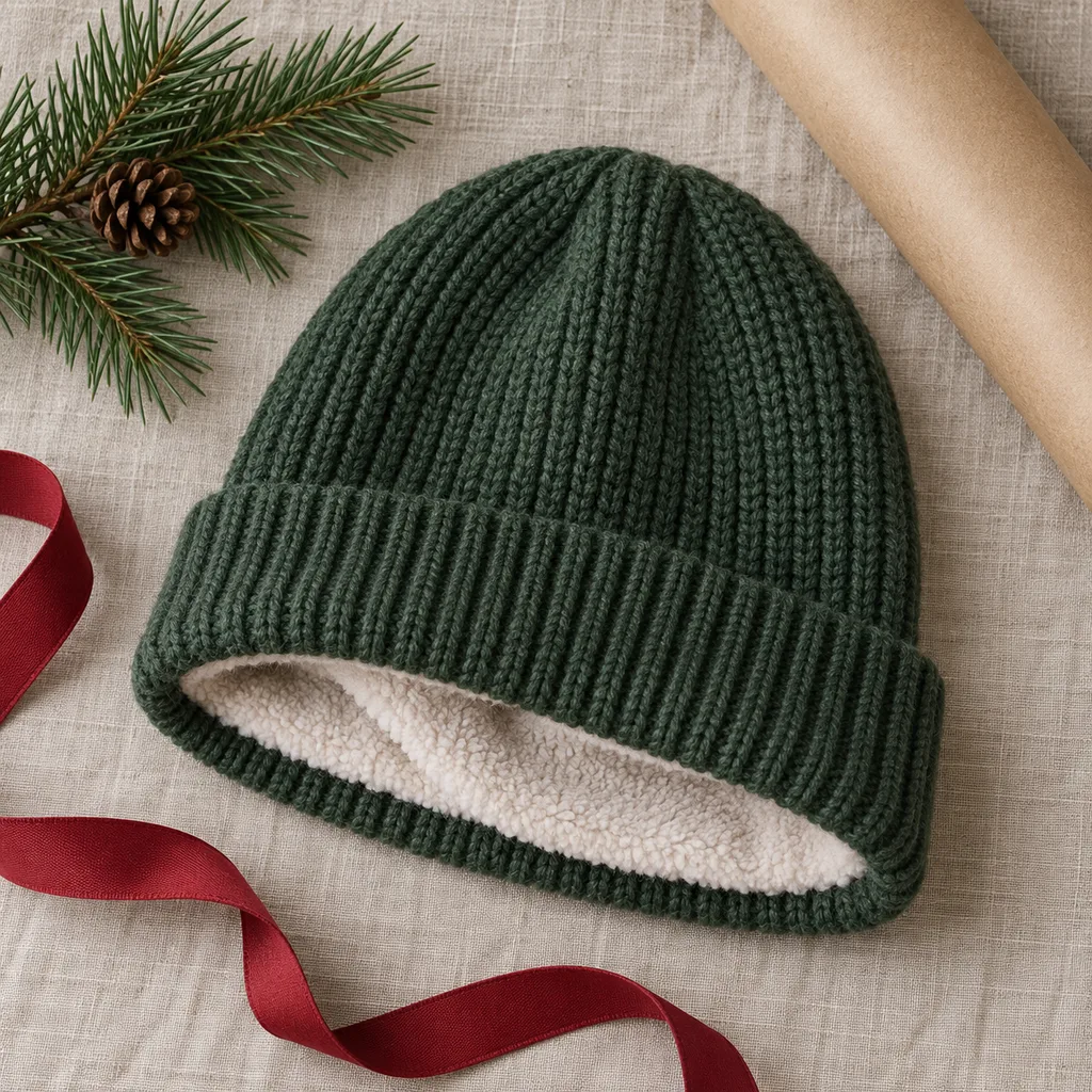 Representative photo-style image of fleece lined beanie — generated, not a specific product