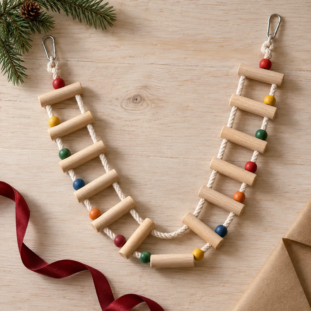 Representative photo-style image of flexible bird ladder toy — generated, not a specific product