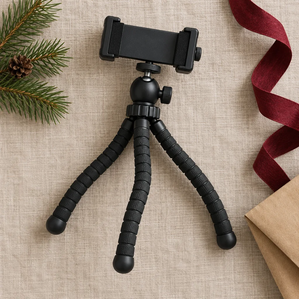 Representative photo-style image of flexible phone tripod stand — generated, not a specific product