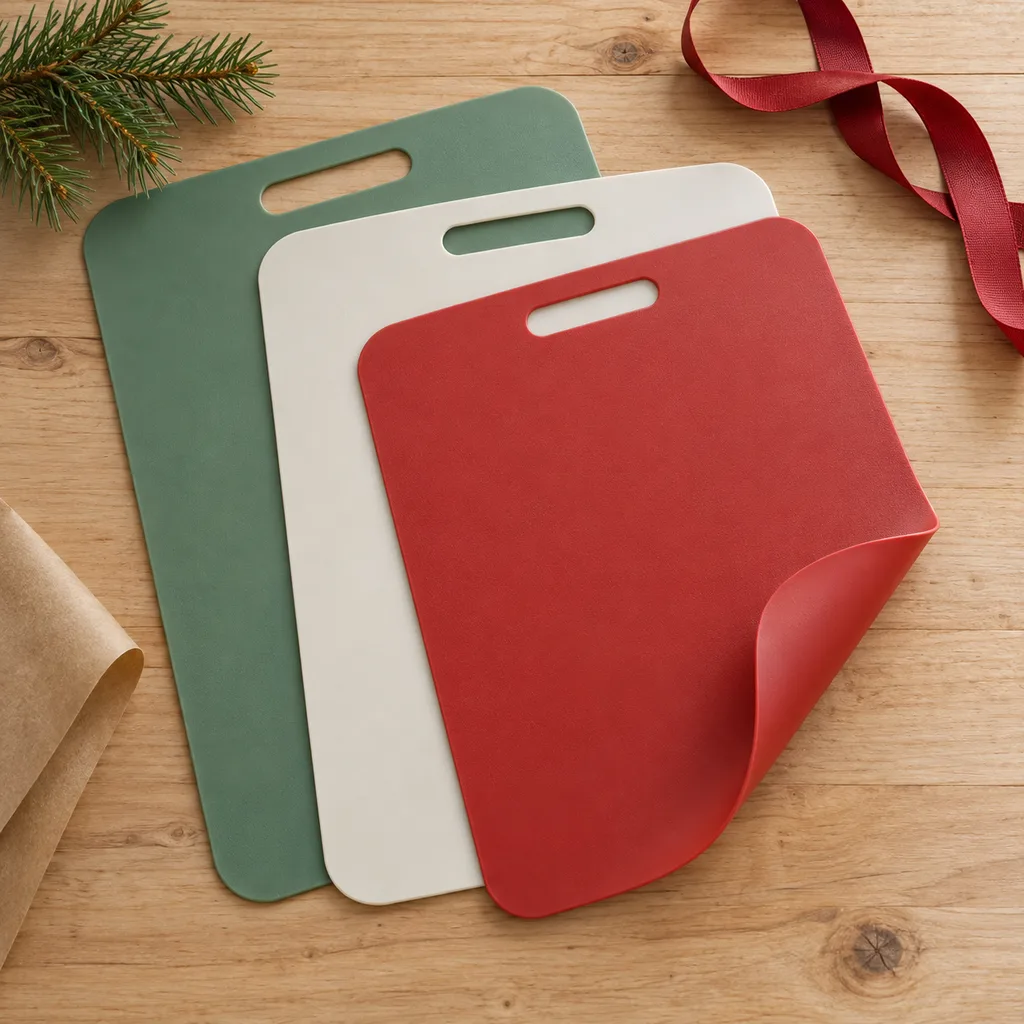 Representative photo-style image of flexible plastic cutting mats — generated, not a specific product