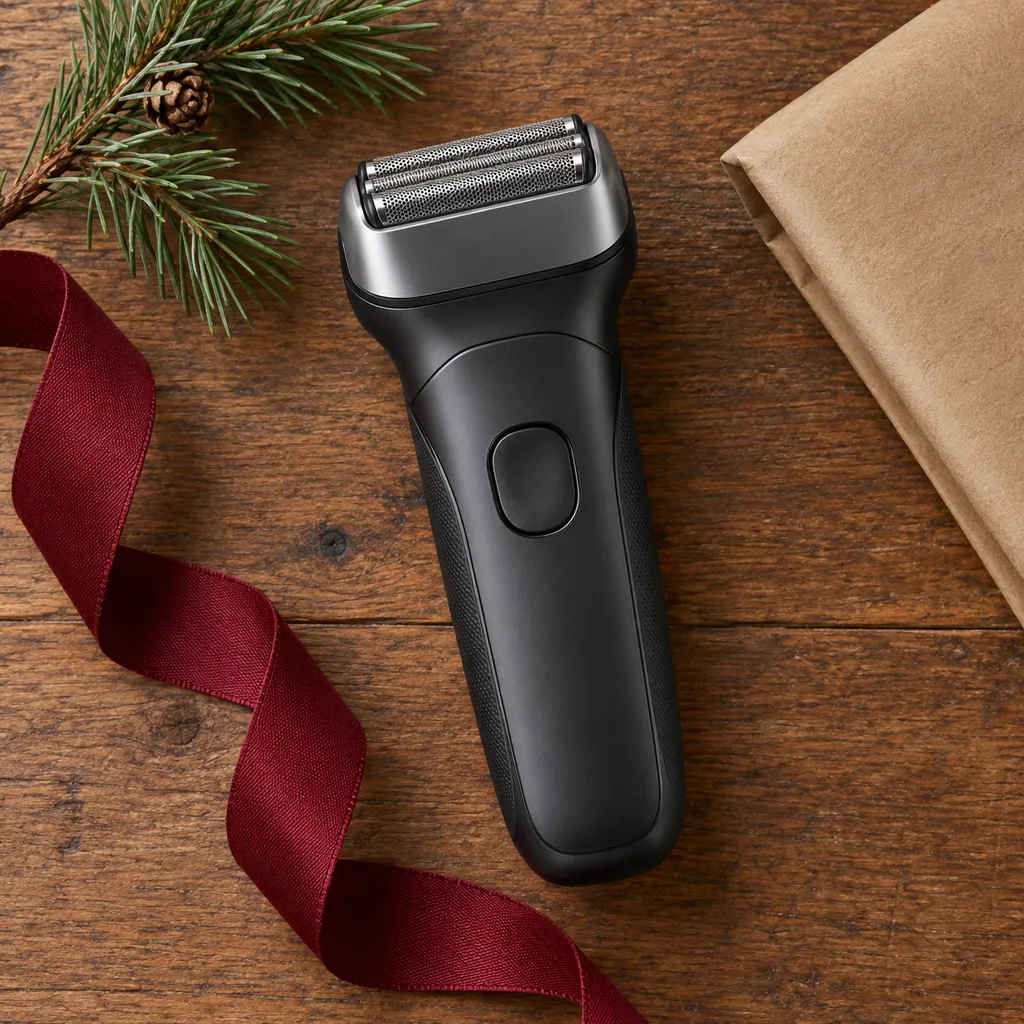 Representative photo-style image of foil electric shaver — generated, not a specific product