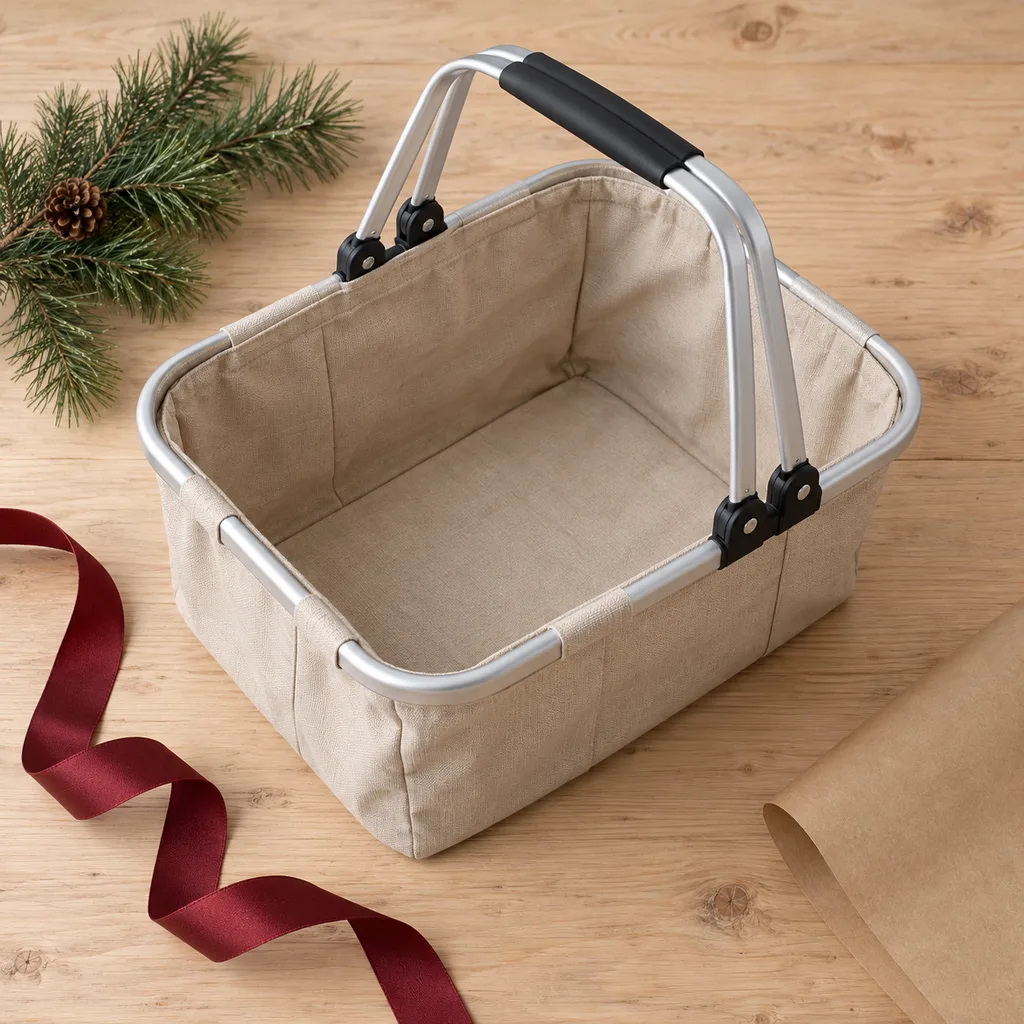 Representative photo-style image of collapsible picnic basket — generated, not a specific product