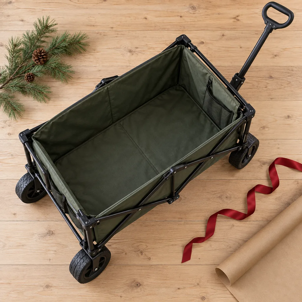 Representative photo-style image of folding utility wagon — generated, not a specific product