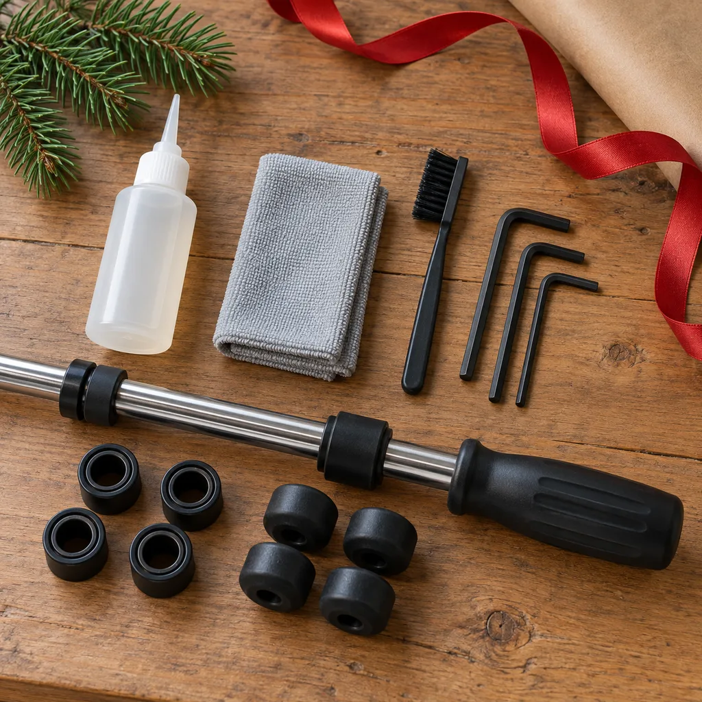Representative photo-style image of foosball rod maintenance kit — generated, not a specific product
