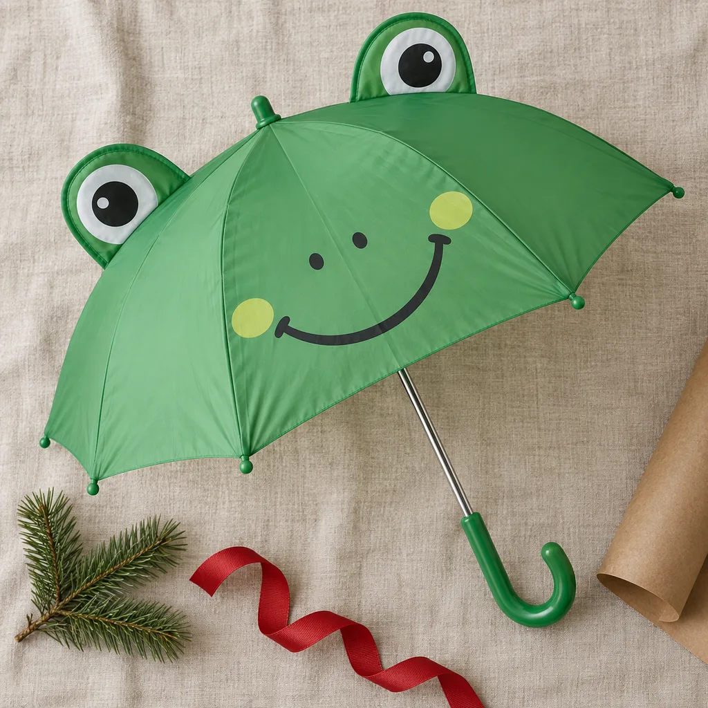 Representative photo-style image of fun children's character umbrella — generated, not a specific product