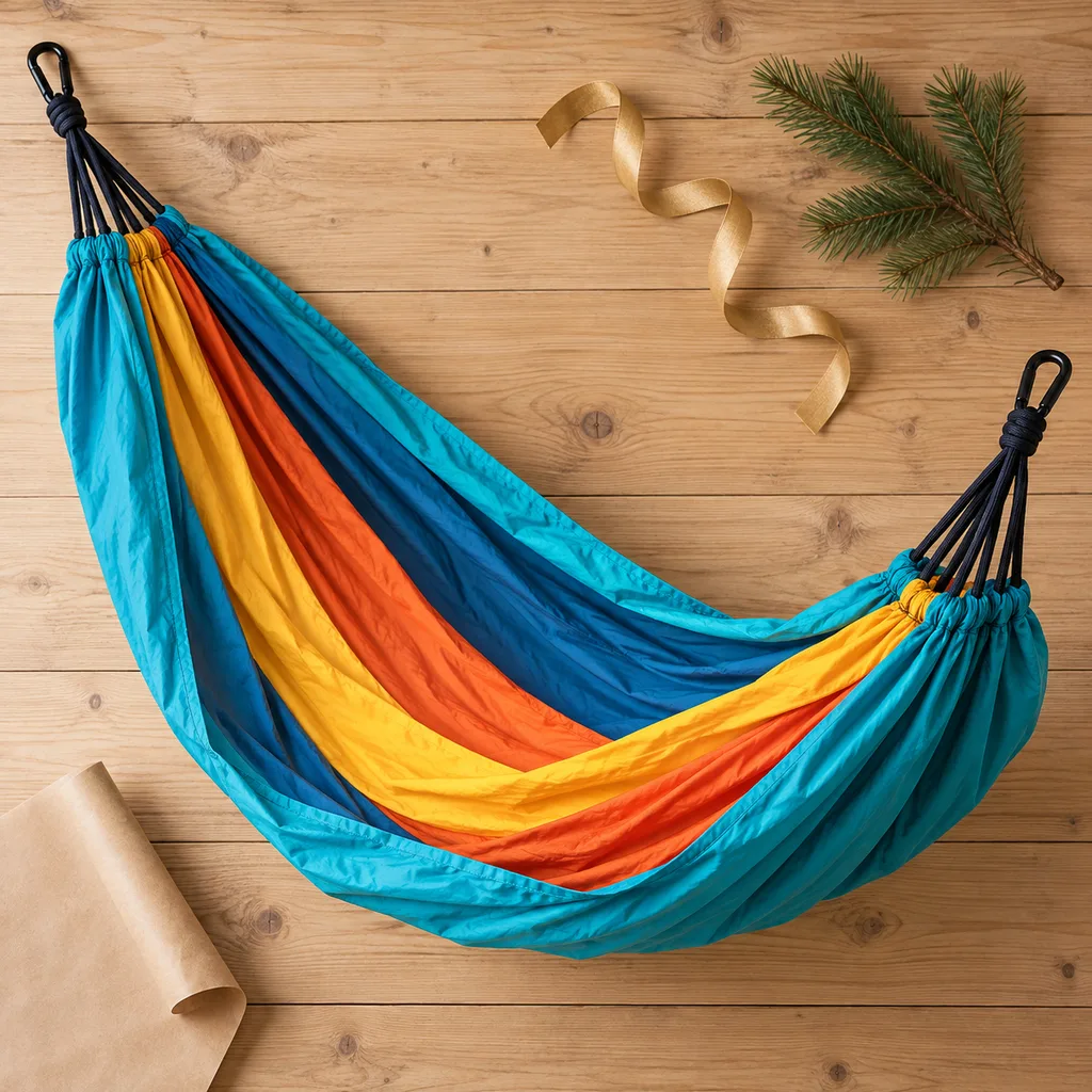 Representative photo-style image of fun kids' adventure hammock — generated, not a specific product