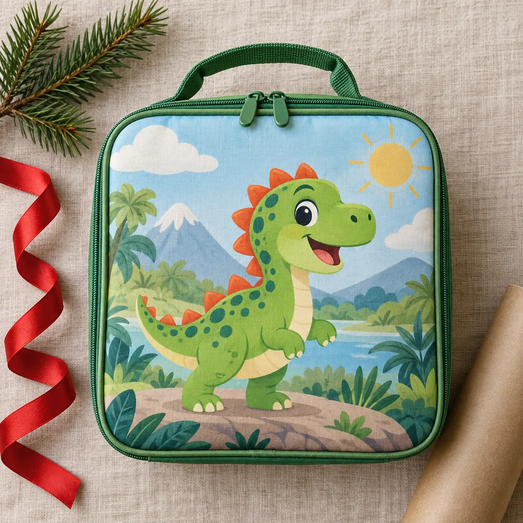 Representative photo-style image of fun kids' character lunchbox — generated, not a specific product