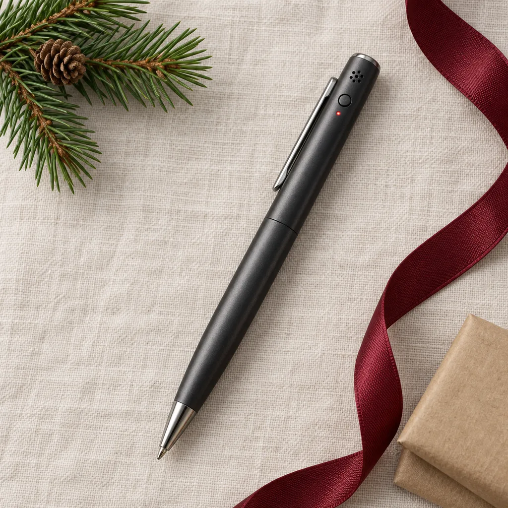 Representative photo-style image of functional recording pen — generated, not a specific product