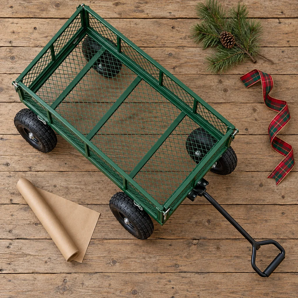 Representative photo-style image of garden hauling wagon — generated, not a specific product