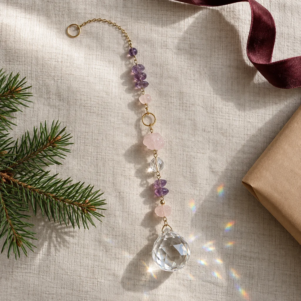 Representative photo-style image of gemstone suncatcher — generated, not a specific product