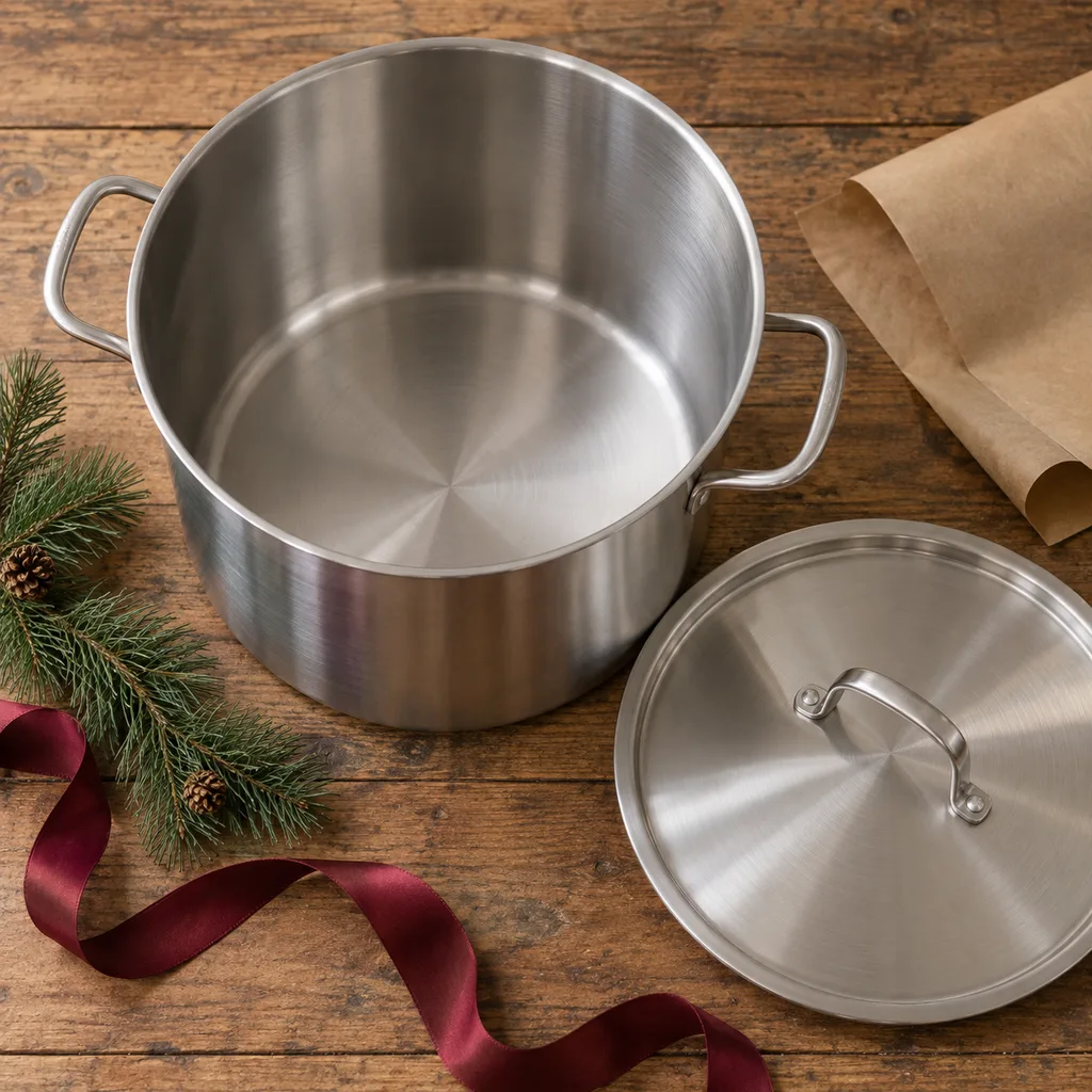 Representative photo-style image of generous capacity stock pot — generated, not a specific product