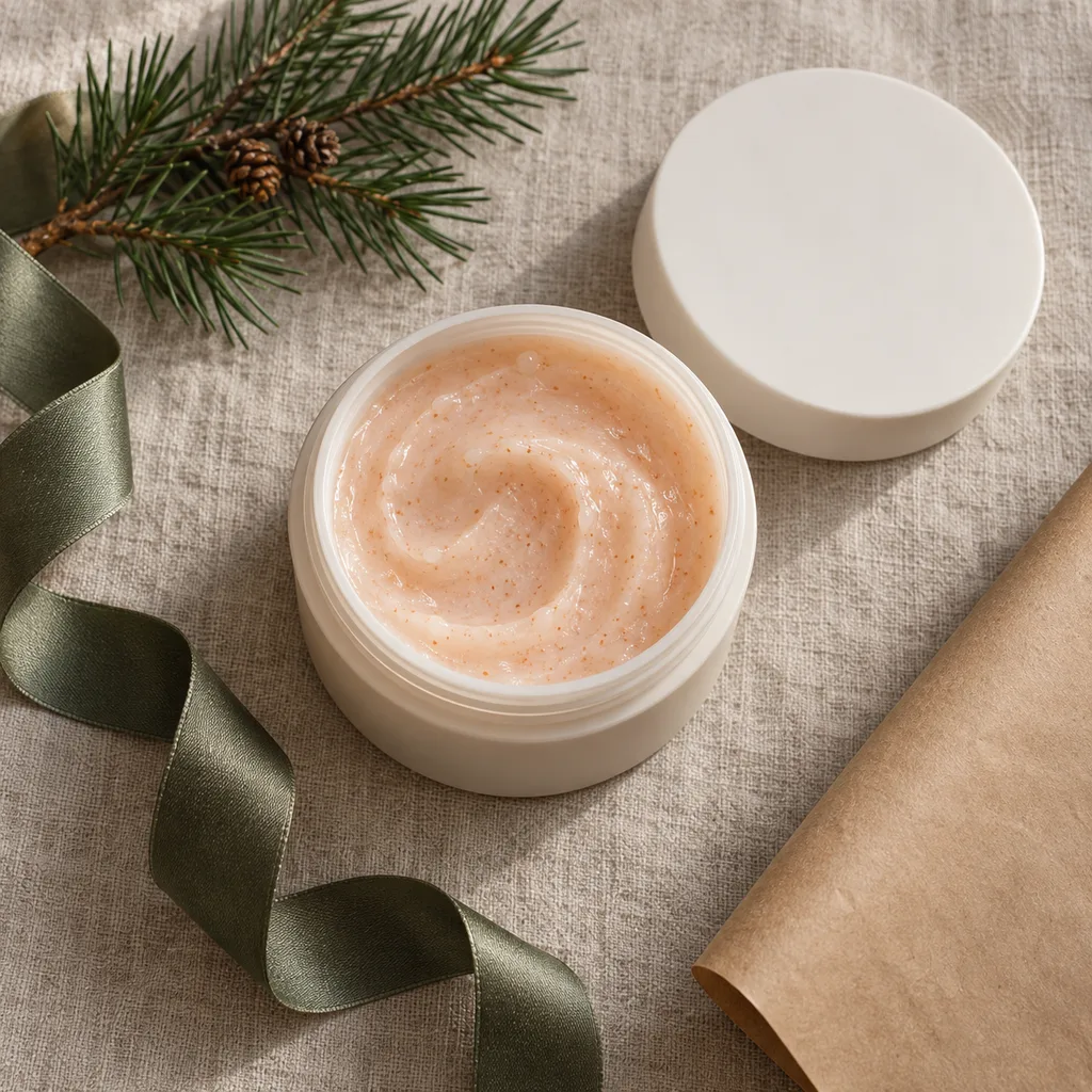 Representative photo-style image of gentle enzyme body exfoliant — generated, not a specific product