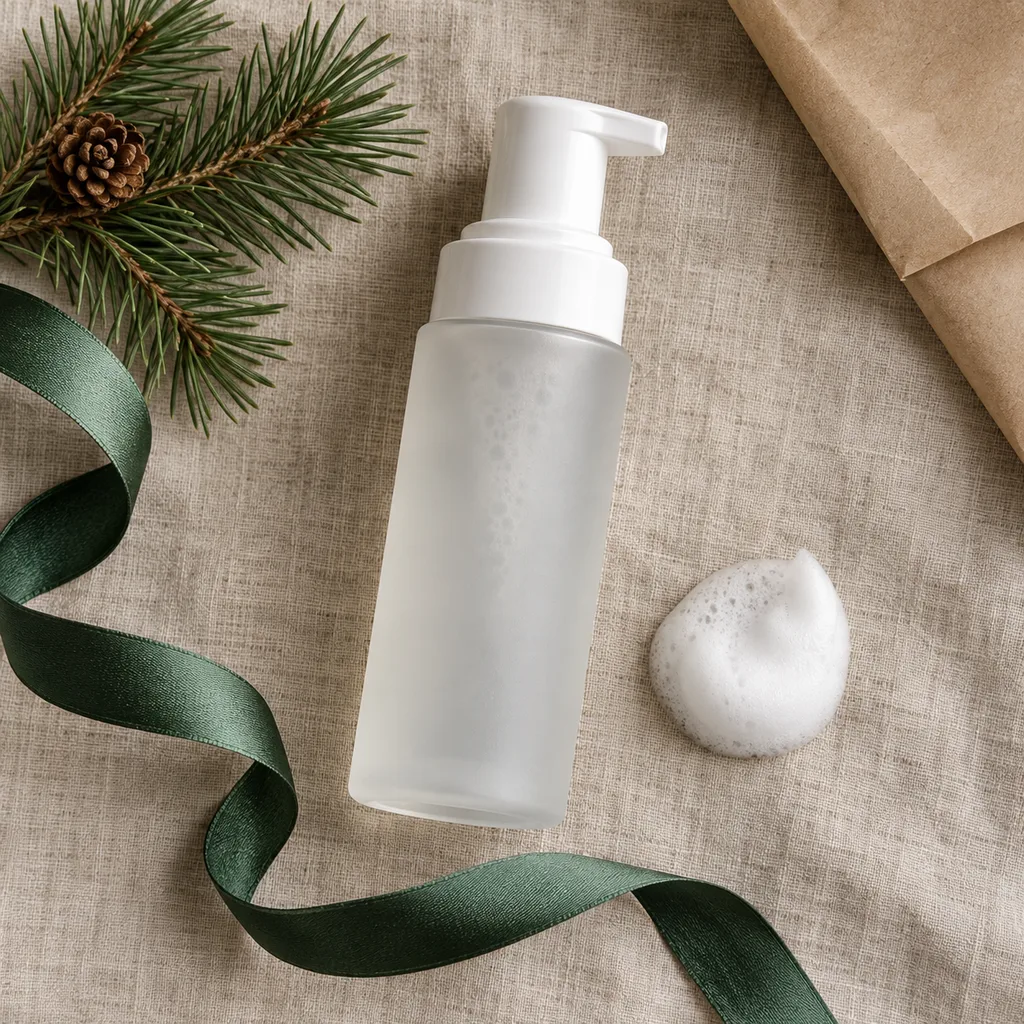 Representative photo-style image of gentle foaming face wash — generated, not a specific product