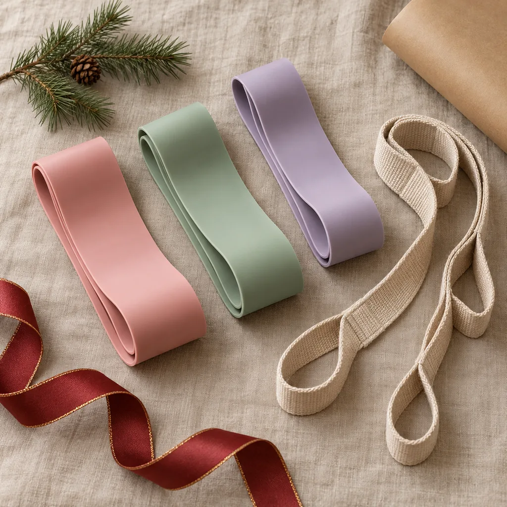 Representative photo-style image of gentle therapy exercise bands — generated, not a specific product