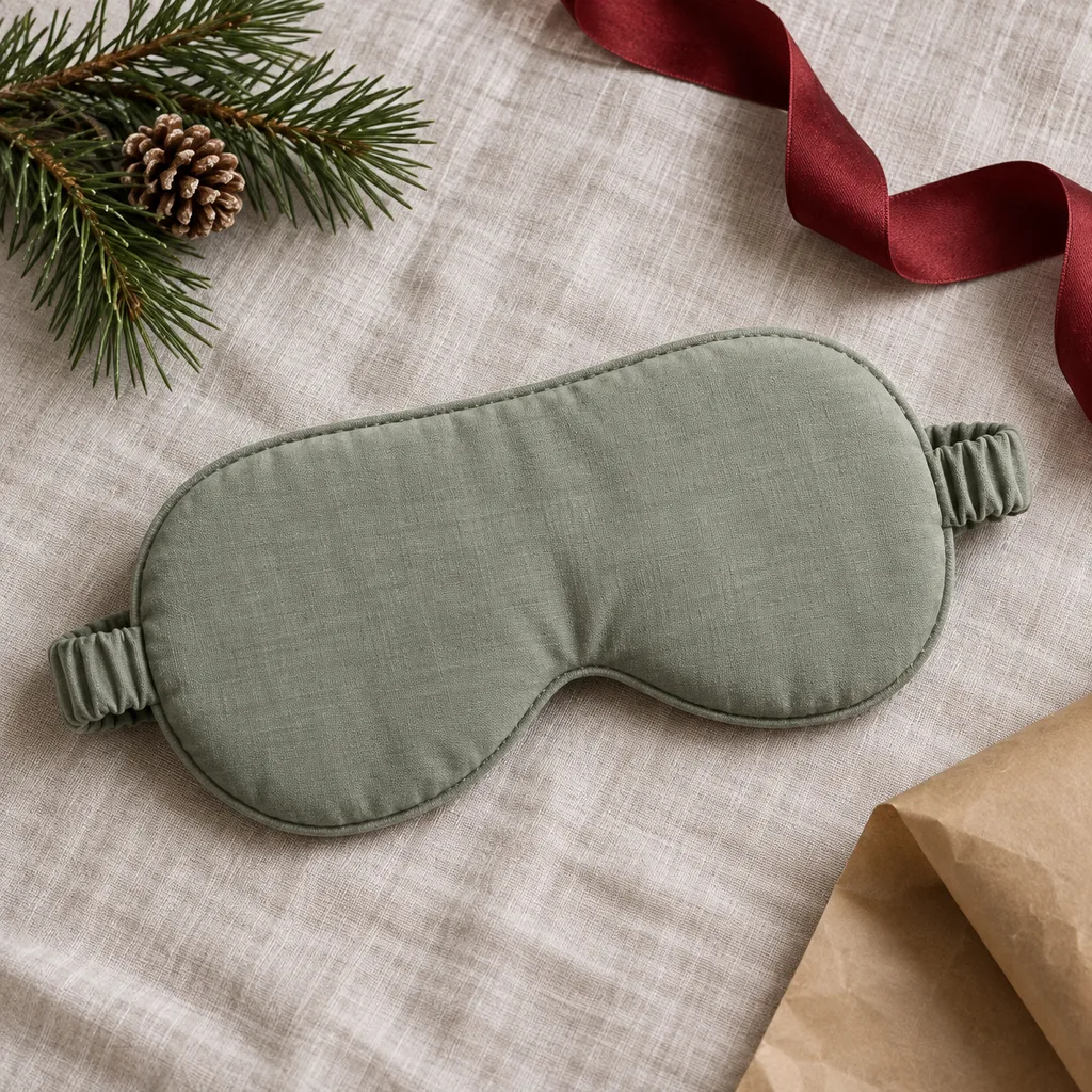 Representative photo-style image of gentle weighted eye mask — generated, not a specific product