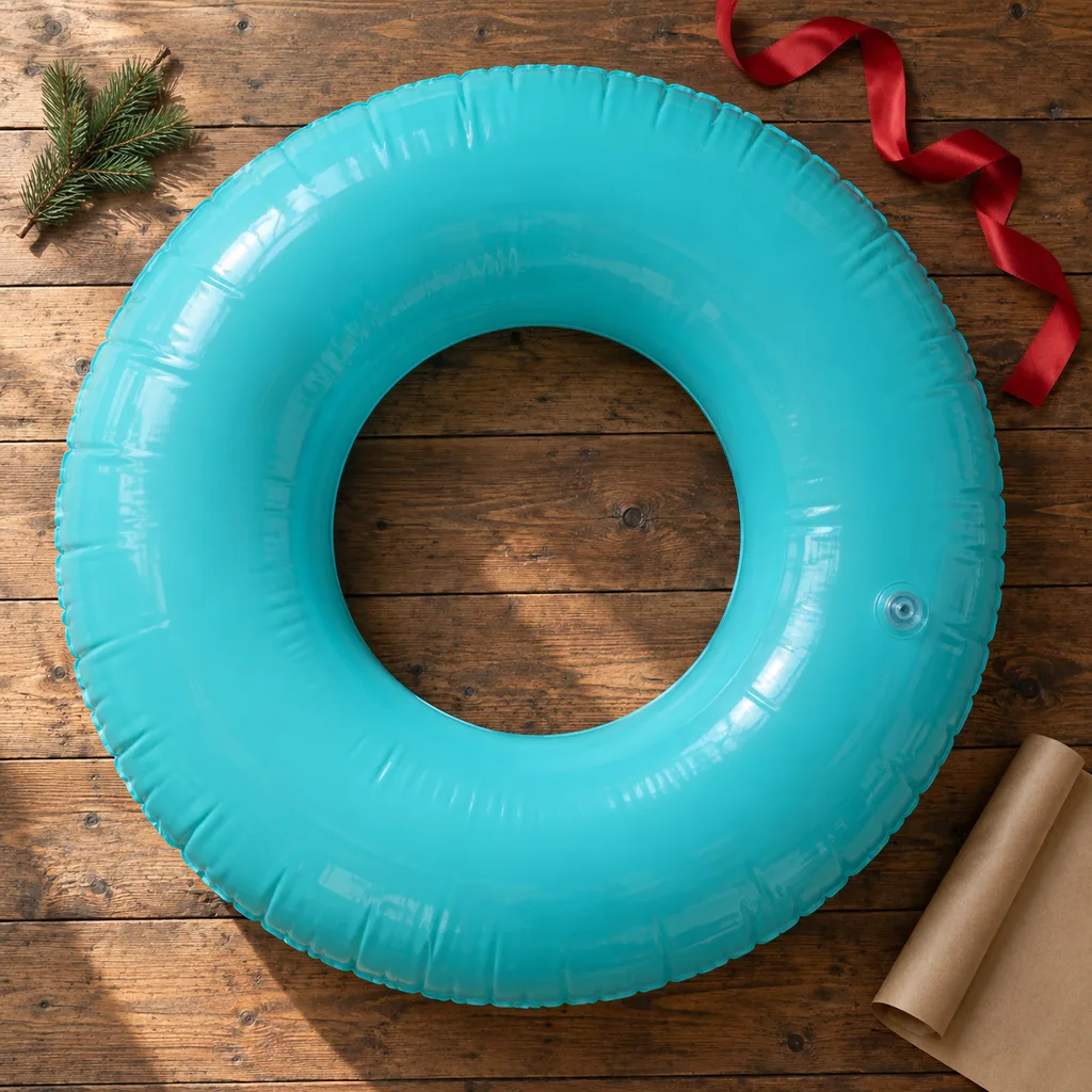 Representative photo-style image of giant inflatable pool float — generated, not a specific product