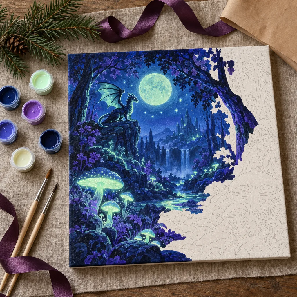 Representative photo-style image of glow-in-the-dark fantasy kit — generated, not a specific product