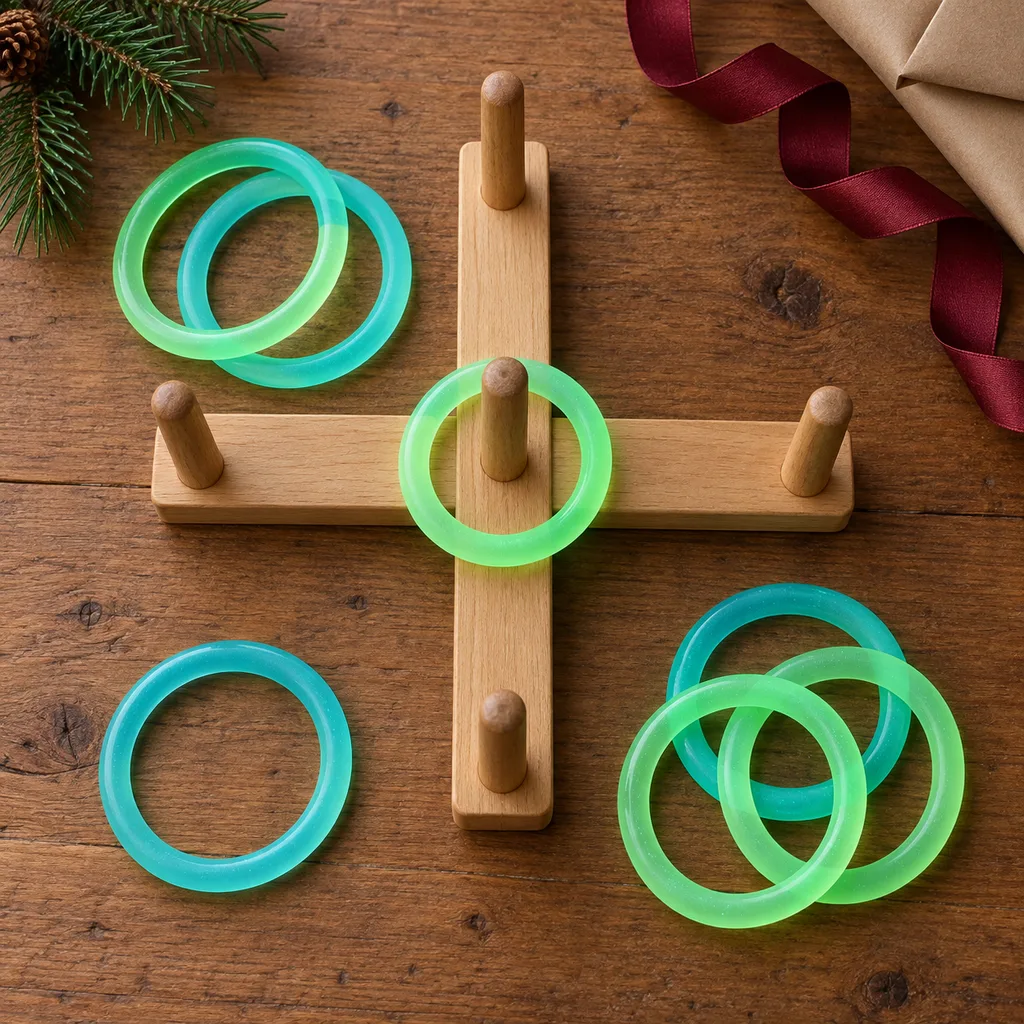 Representative photo-style image of glow-in-the-dark ring toss — generated, not a specific product