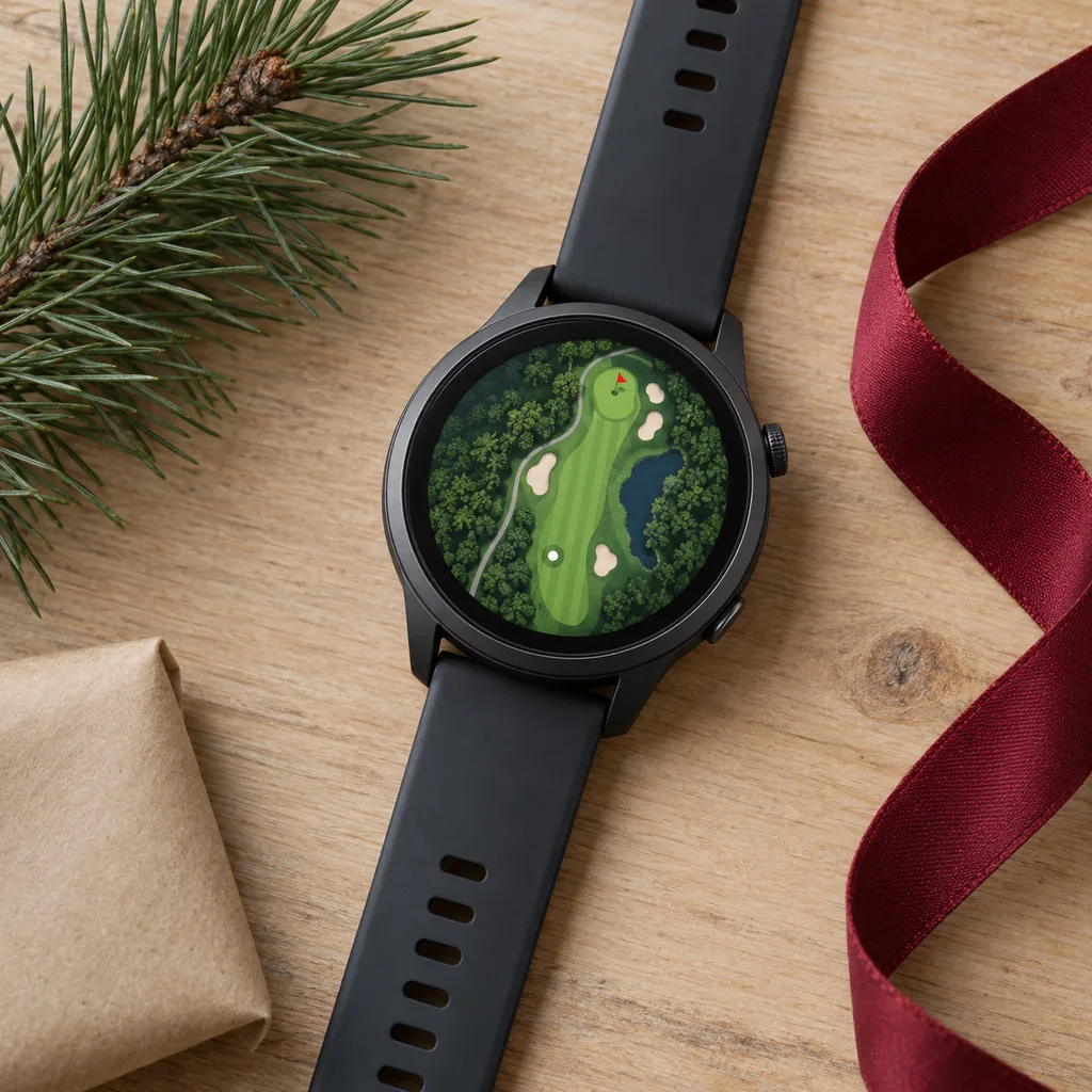 Representative photo-style image of golf gps smartwatch — generated, not a specific product