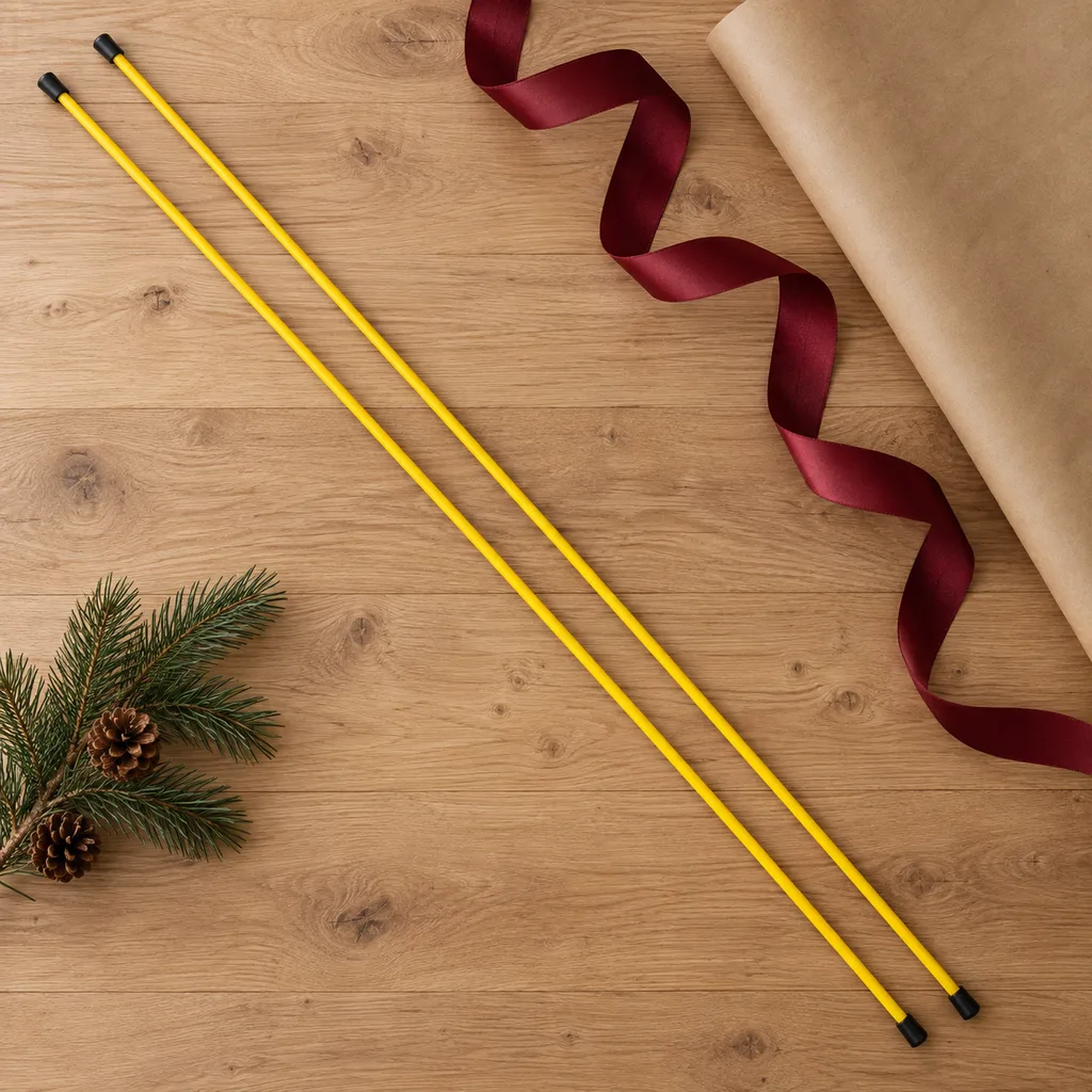 Representative photo-style image of golf swing alignment training sticks — generated, not a specific product